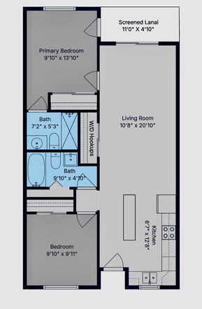 2 Bed / 2 Bath Floorplan Bayshore Oaks 2/2 Floorplan
